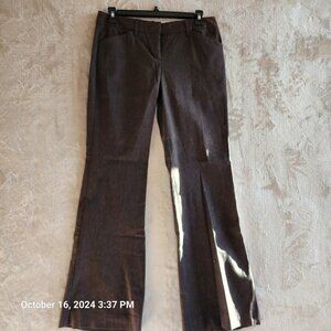 Express Editor Flare Leg Low Rise Straight Brown Dress Pants Womens Sz 2 Pockets